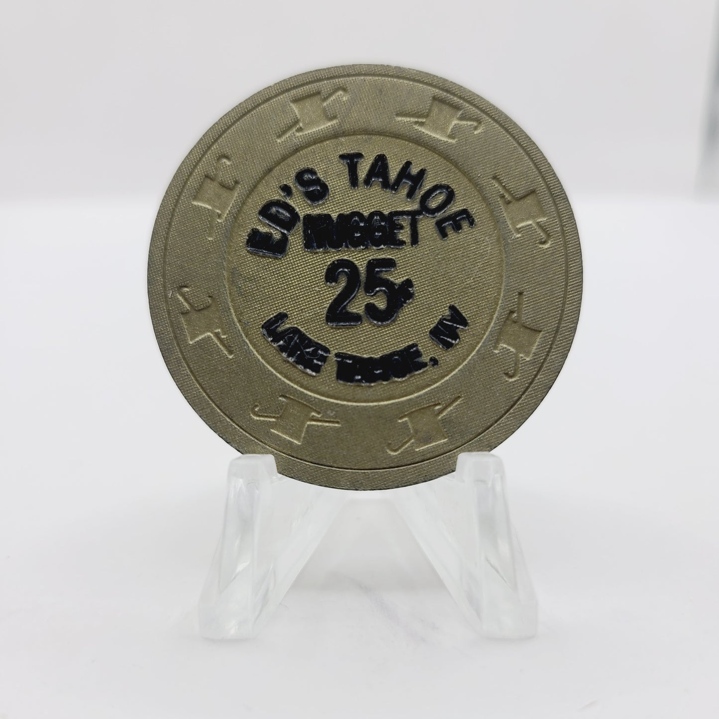 Ed's Tahoe Nugget Lake Tahoe Nevada 1992 $.25 Casino Chip N7740