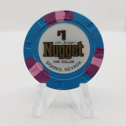 Nugget "John Ascuaga's" Casino Sparks Nevada 1980's $1 Casino Chip  N2743