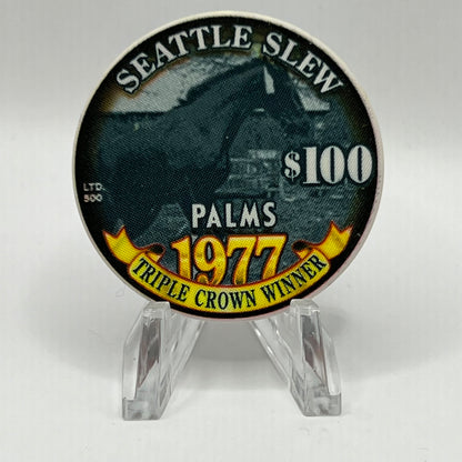 Palms Casino Resort Las Vegas NV 1977 Triple Crown Winner Seattle Slew 2003 LE 500 $100 Chip E2028