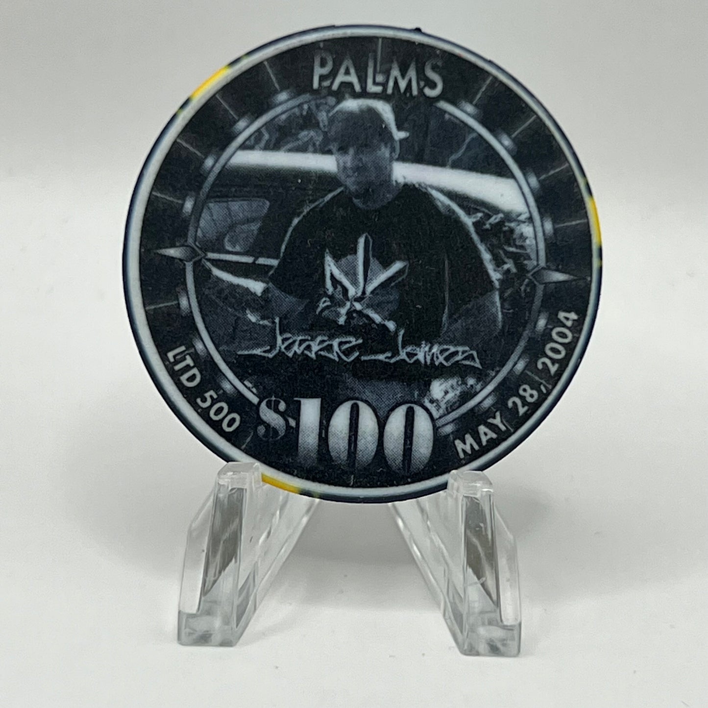 Palms Casino Resort Las Vegas NV West Coast Choppers Jesse James 2004 LE 500 $100 Chip E2399