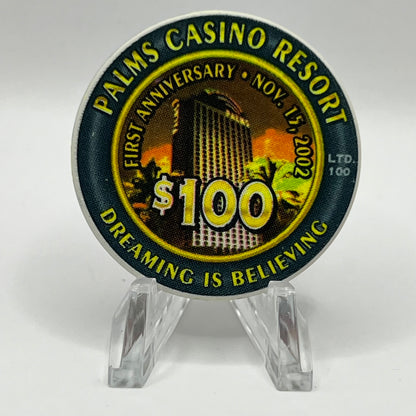 Palms Casino Resort Las Vegas NV First Anniversary 2002 LE 500 $100 Chip