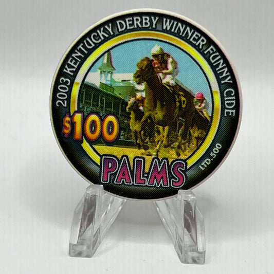 Palms Casino Resort Las Vegas NV 2003 Kentucky Derby Winner Funny Cide LE 500 $100 Chip E2032