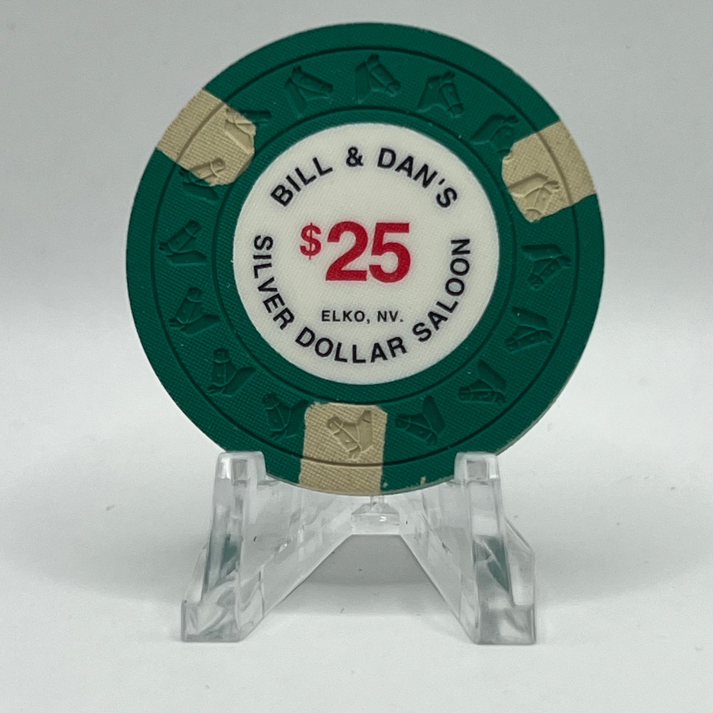 Bill & Dan's Silver Dollar Saloon Elko NV 1991 $25 Chip N9088