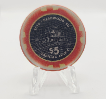 Cadillac Jack's Casino Deadwood South Dakota 2019 "Grand Opening" $5 Casino Chip