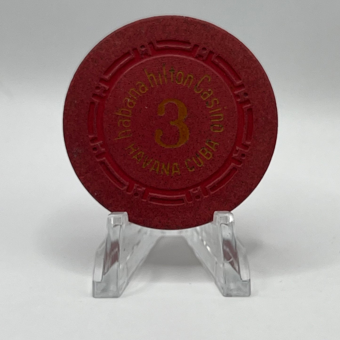 Habana Hilton Casino Havana Cuba Series 3 Roulette Red Chip