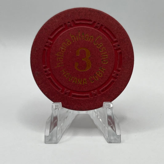 Habana Hilton Casino Havana Cuba Series 3 Roulette Red Chip