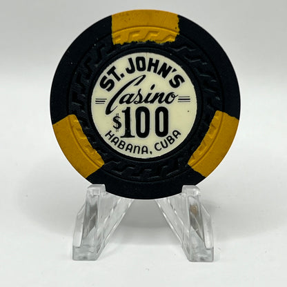 St. John’s Casino Havana Cuba $100 Black Chip