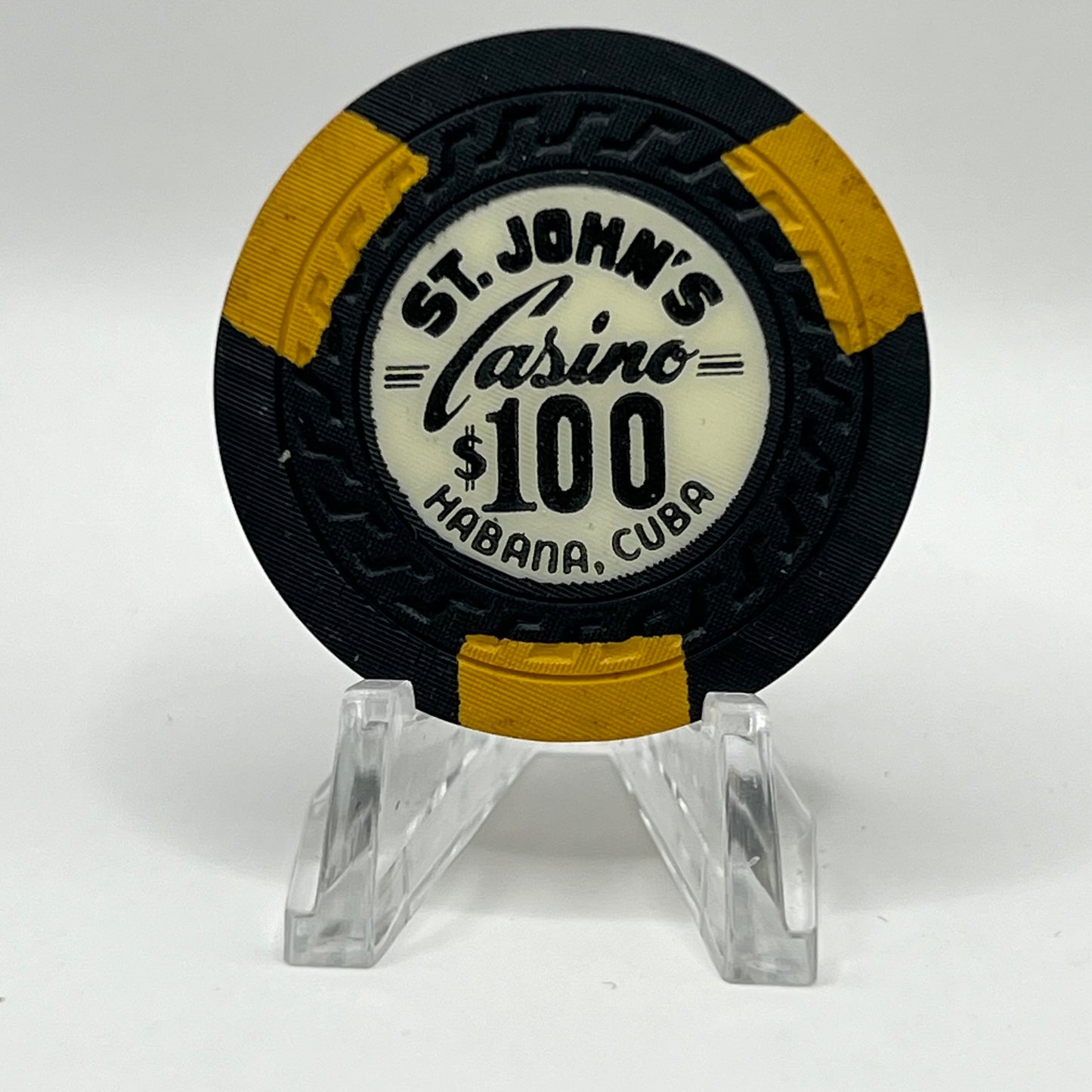 St. John’s Casino Havana Cuba $100 Black Chip