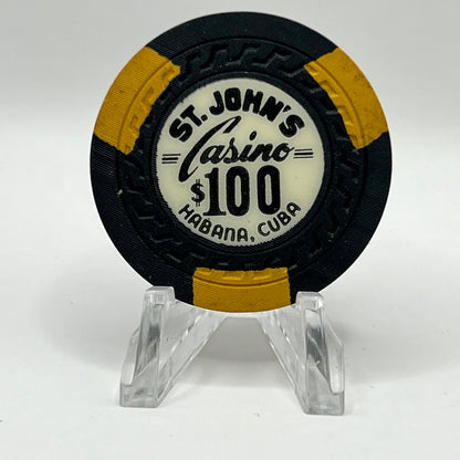 St. John’s Casino Havana Cuba $100 Black Chip