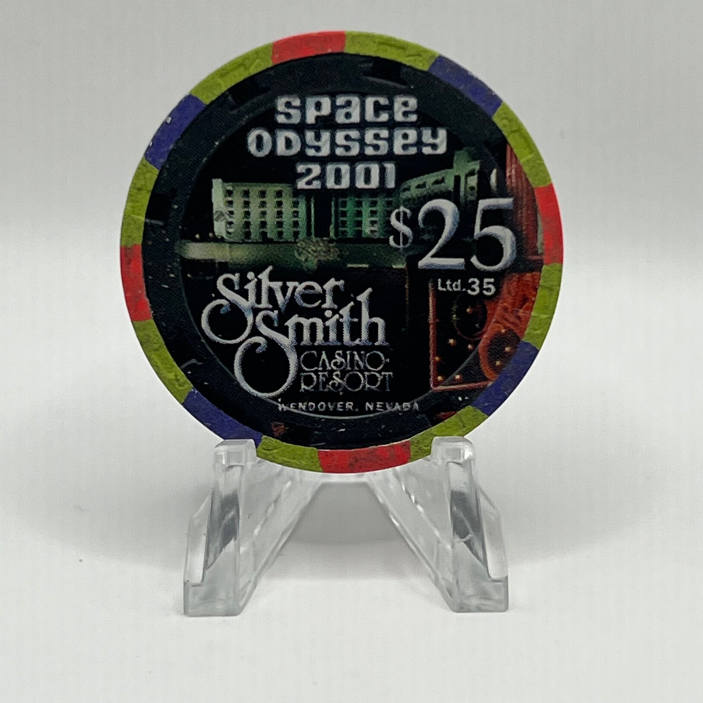 Silver Smith Casino Wendover NV Space Odyssey 2001 LE $25 Chip V7033