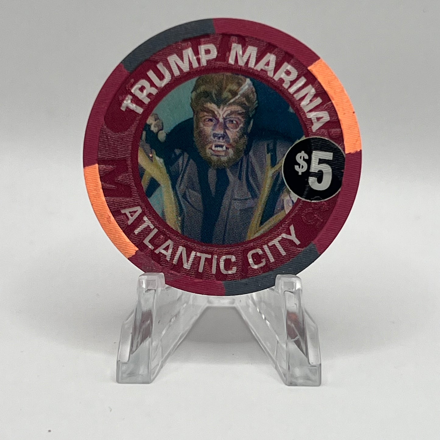 Trump Marina Atlantic City NJ Halloween Werewolf 2006 $5 Chip