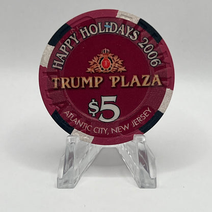 Trump Plaza Atlantic City NJ Happy Holidays 2006 $5 Chip