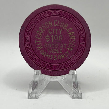 Kit Carson Club Carson City NV 1960s $1 Chip N5209