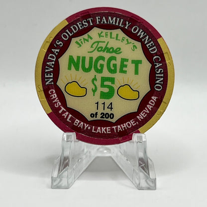 Jim Kelley’s Nugget Crystal Bay NV 2003 Jim Kelley LE $5 Chip E1698