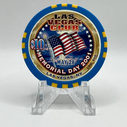 Las Vegas Club Las Vegas NV 2001 Memorial Day LE $10 Chip V9146