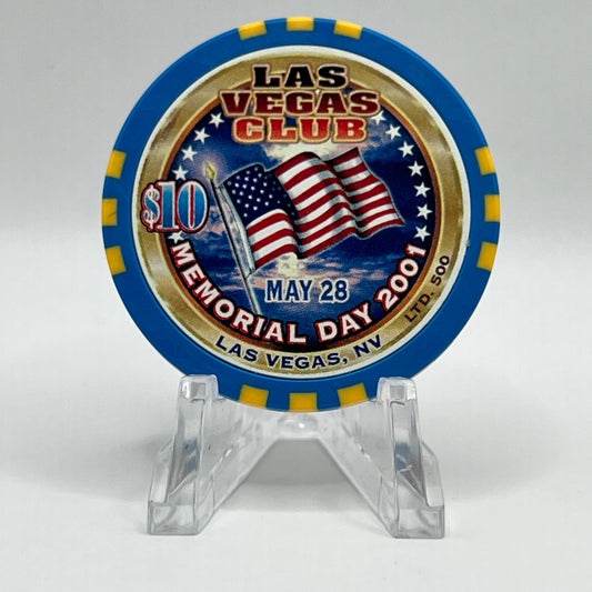 Las Vegas Club Las Vegas NV 2001 Memorial Day LE $10 Chip V9146