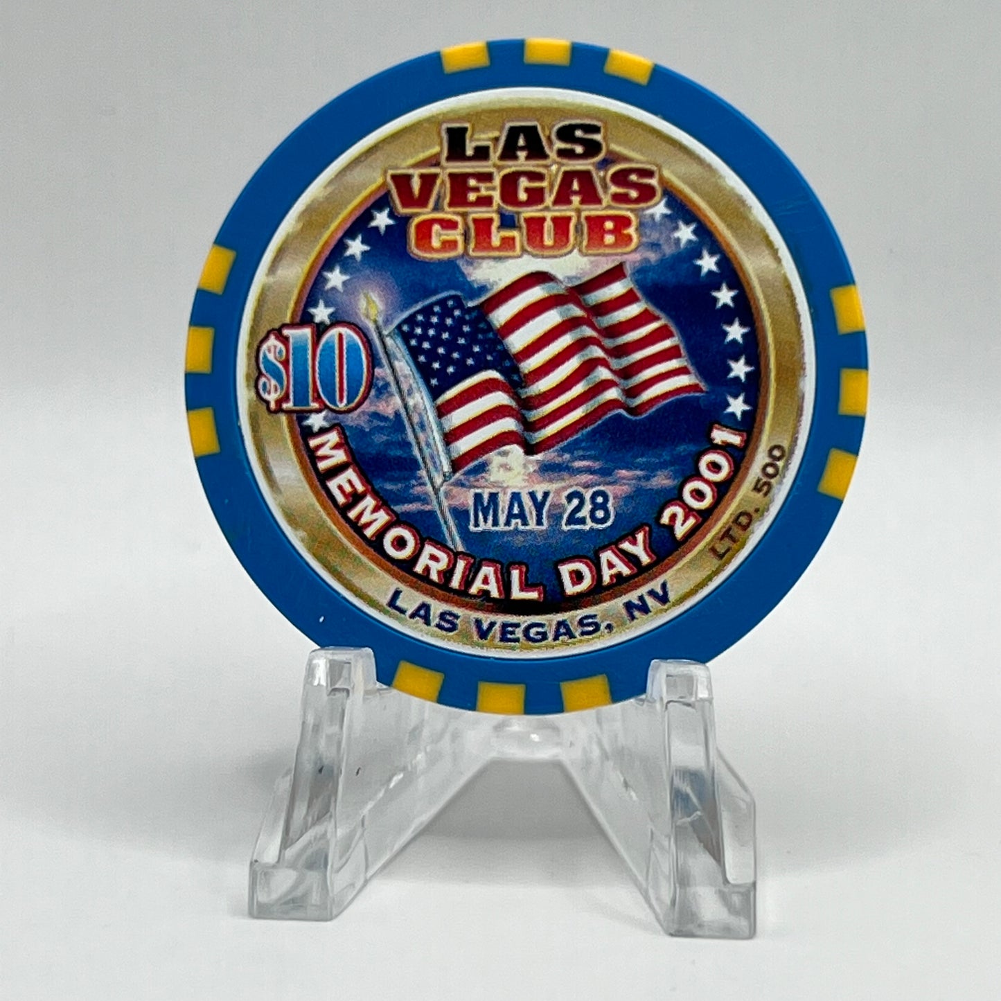 Las Vegas Club Las Vegas NV 2001 Memorial Day LE $10 Chip V9146