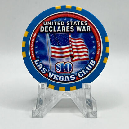 Las Vegas Club Las Vegas NV 2001 US Declares War LE $10 Chip V9151