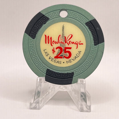 Moulin Rouge Las Vegas NV 1955 Drilled $25 Chip N1941.C