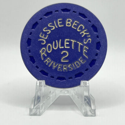 Riverside "Jessie Beck's" Hotel Casino Reno Nevada 1972 #2 Roulette Blue Chip N6854