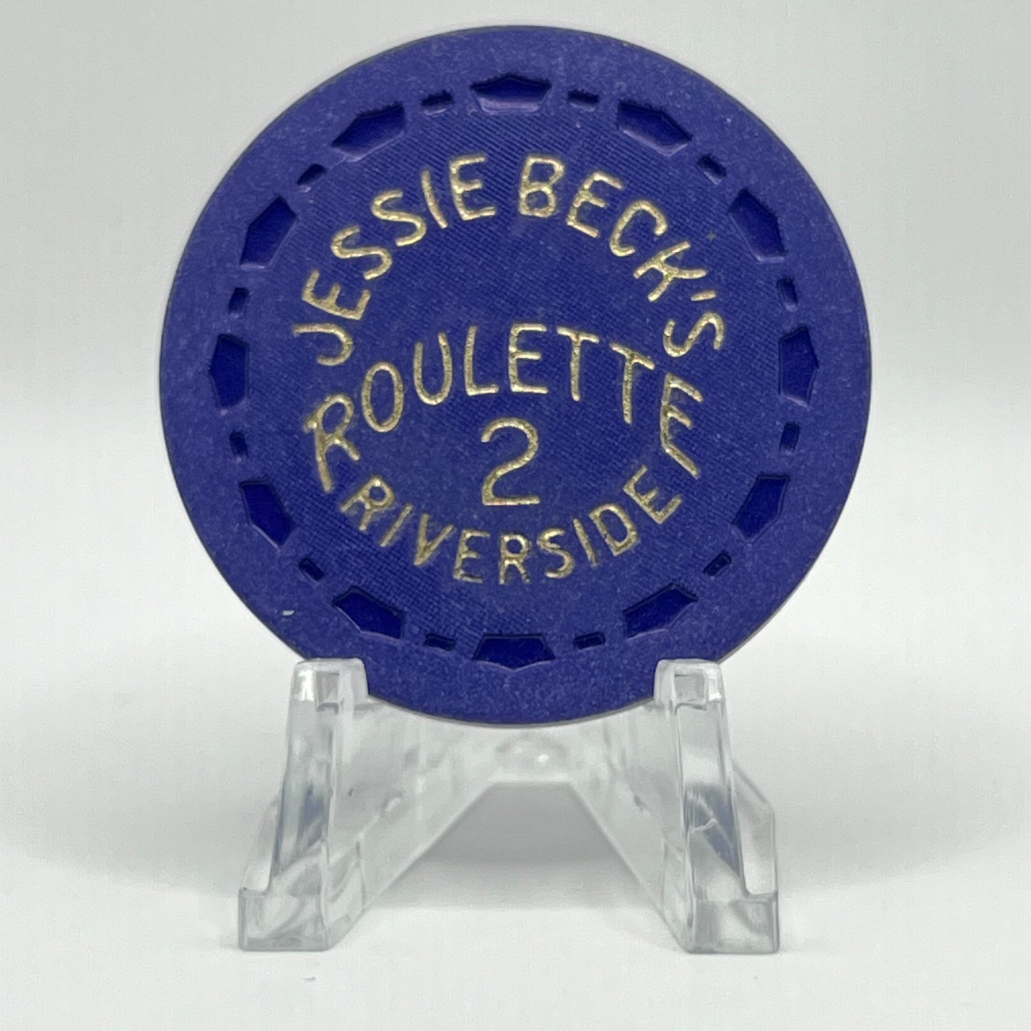 Riverside "Jessie Beck's" Hotel Casino Reno Nevada 1972 #2 Roulette Blue Chip N6854