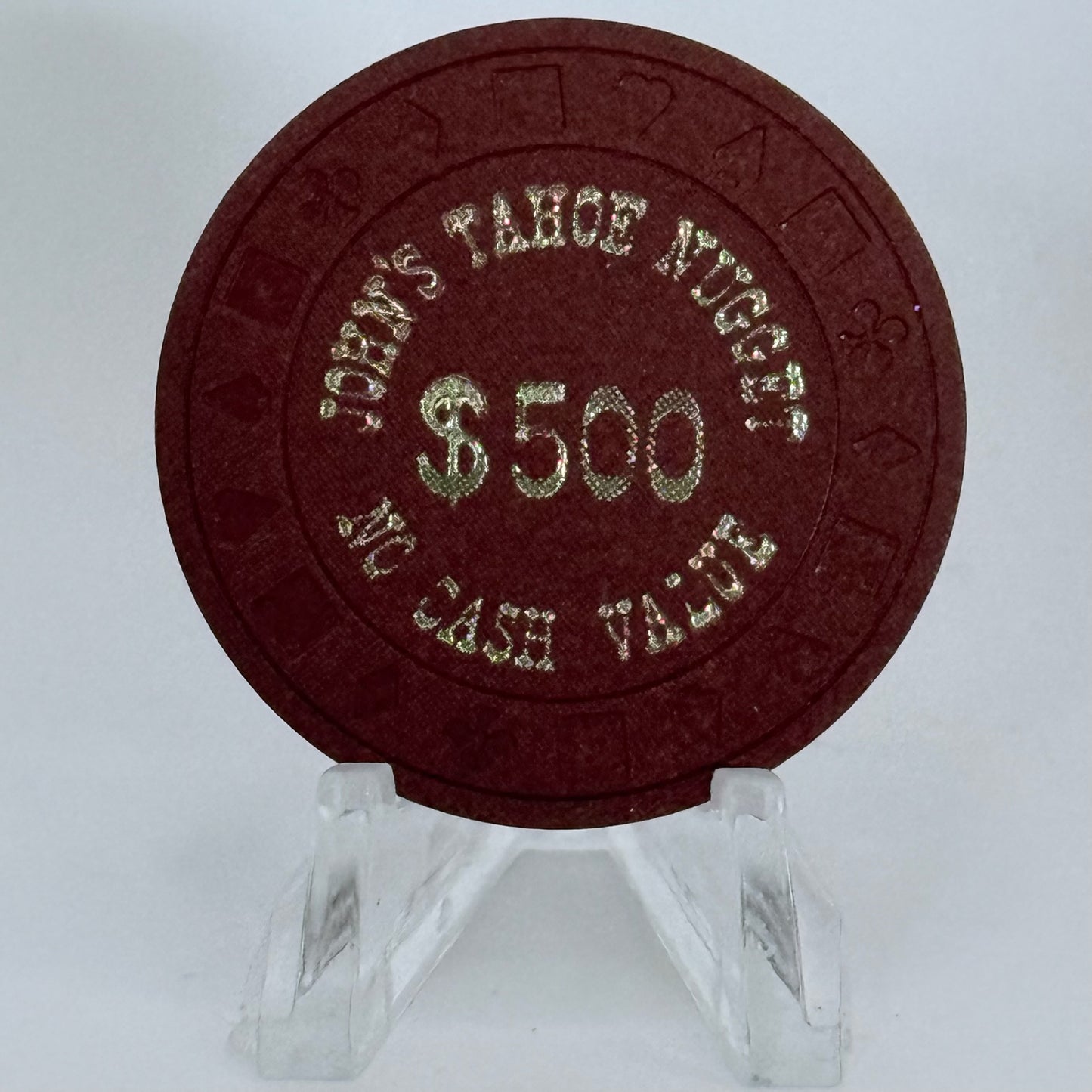 John's Tahoe Nugget Lake Tahoe Nevada 1983 $500 NCV Casino Chip N1078