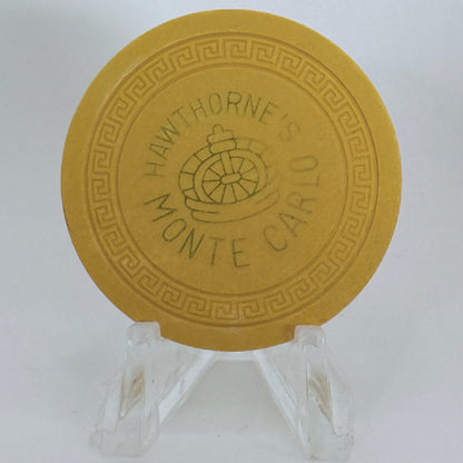 Hawthorne's Monte Carlo Hawthorne Nevada 1956 Series 1 Roulette Casino Chip N0387