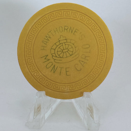 Hawthorne's Monte Carlo Hawthorne Nevada 1956 Series 1 Roulette Casino Chip N0387
