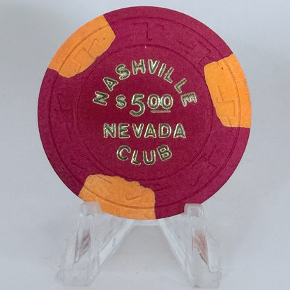 Nashville Nevada Club Las Vegas Nevada 1972 $5 Casino Chip N1275