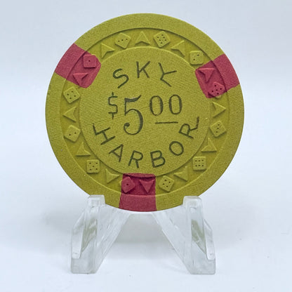 Sky Harbor Casino Lake Tahoe Nevada 1953 $5 Casino Chip N5569