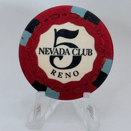 Nevada Club Reno Nevada 1969 $5 Casino Chip N5281