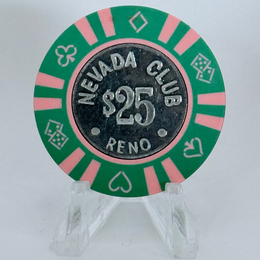 Nevada Club Reno Nevada 1970s $25 Casino Chip N5278