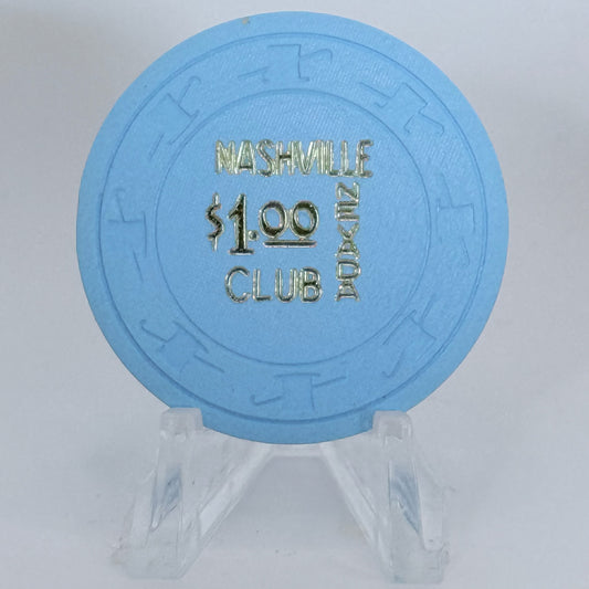 Nashville Nevada Club Las Vegas Nevada 1972 $1 Casino Chip N1948