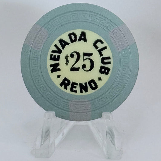 Nevada Club Reno Nevada 1960s $25 Casino Chip N5274