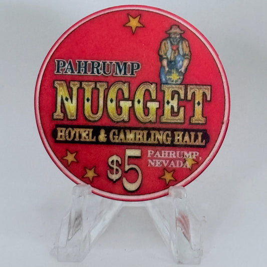 Pahrump Nugget Hotel & Gambling Hall Pahrump Nevada 2001 $5 Casino Chip V7612
