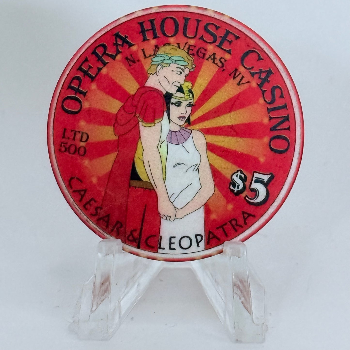 Opera House Casino N. Las Vegas Nevada 2003 'Valentine's Day' LE $5 Casino Chip E1746