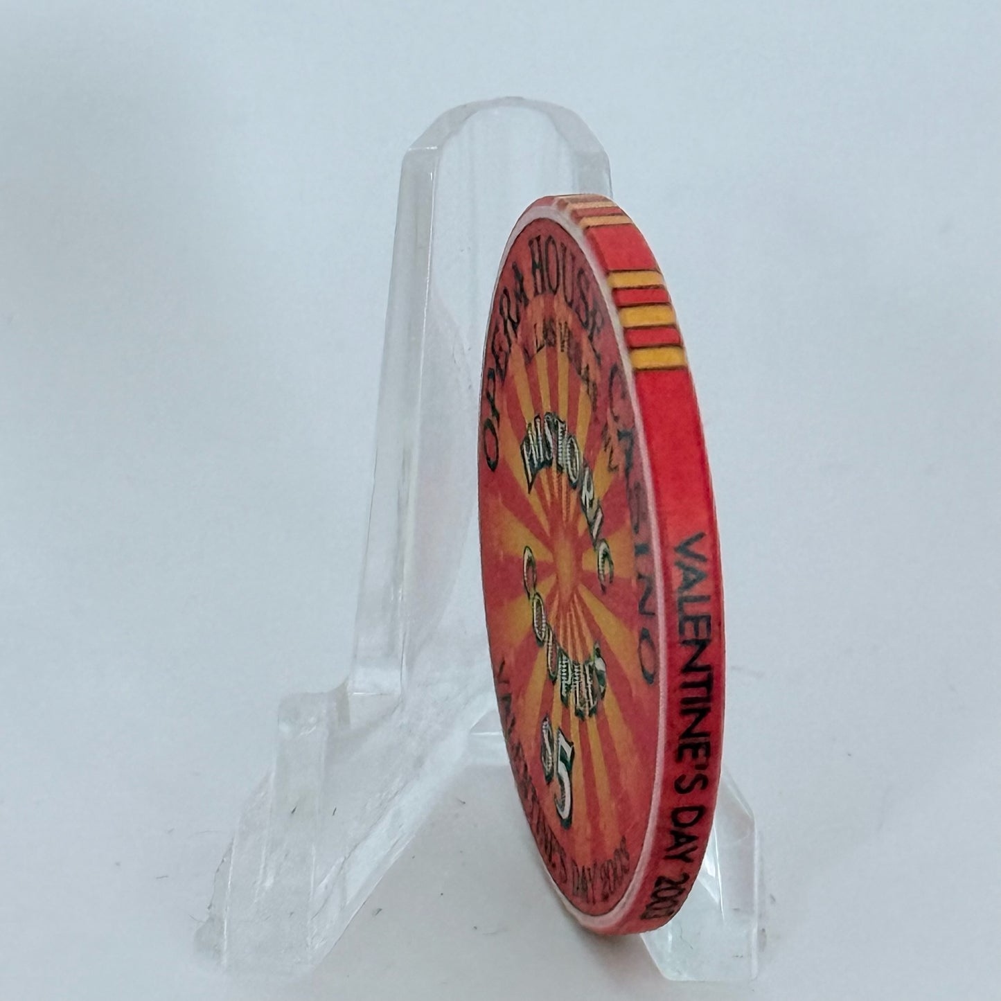 Opera House Casino N. Las Vegas Nevada 2003 'Valentine's Day' LE $5 Casino Chip E1746