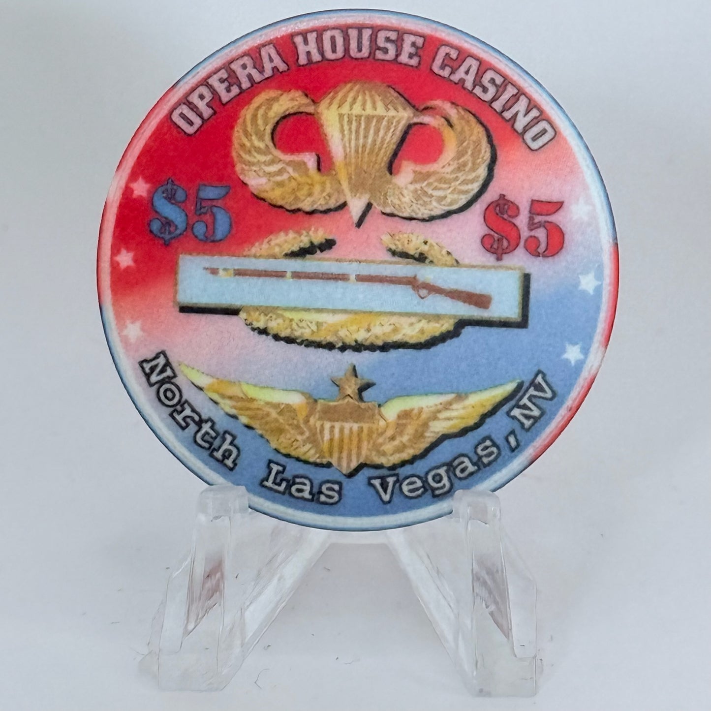 Opera House Casino N. Las Vegas Nevada 1998 'Memorial Day' LE $5 Casino Chip V1248