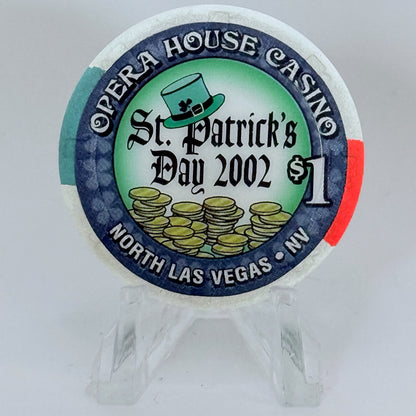 Opera House Casino N. Las Vegas Nevada 2002 'St. Patrick's Day' LE $1 Casino Chip V9264