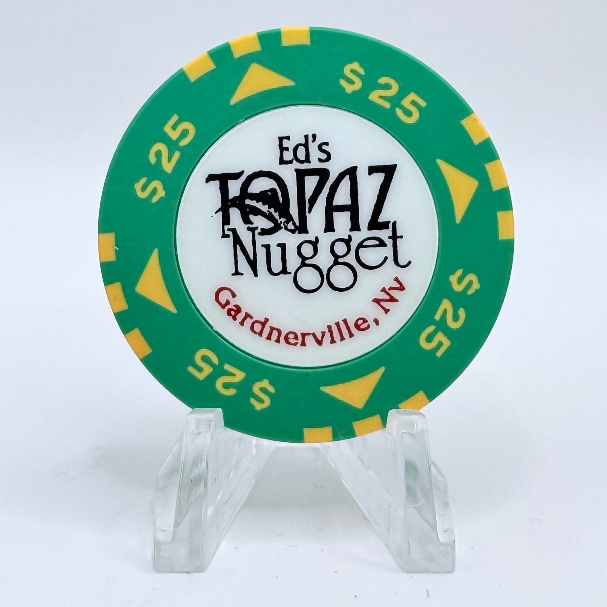 Ed's Topaz Nugget Gardnerville Nevada 1999 $25 Casino Chip V3154