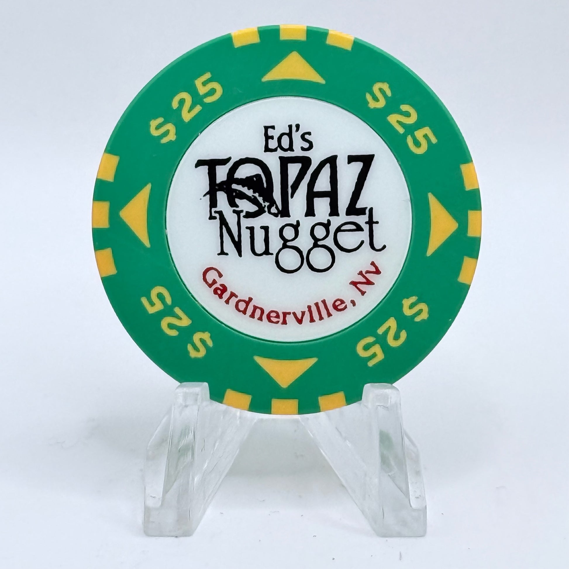 Ed's Topaz Nugget Gardnerville Nevada 1999 $25 Casino Chip V3154