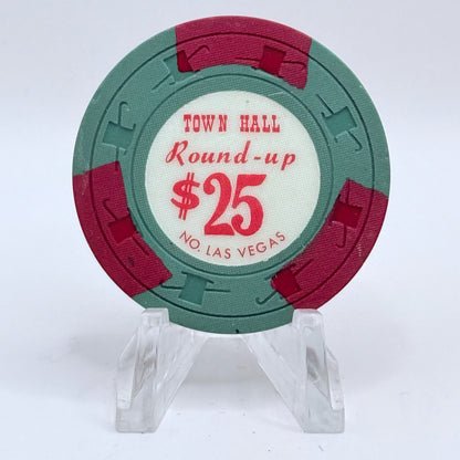 Town Hall Round-Up N. Las Vegas Nevada 1962 $25 Casino Chip N9220