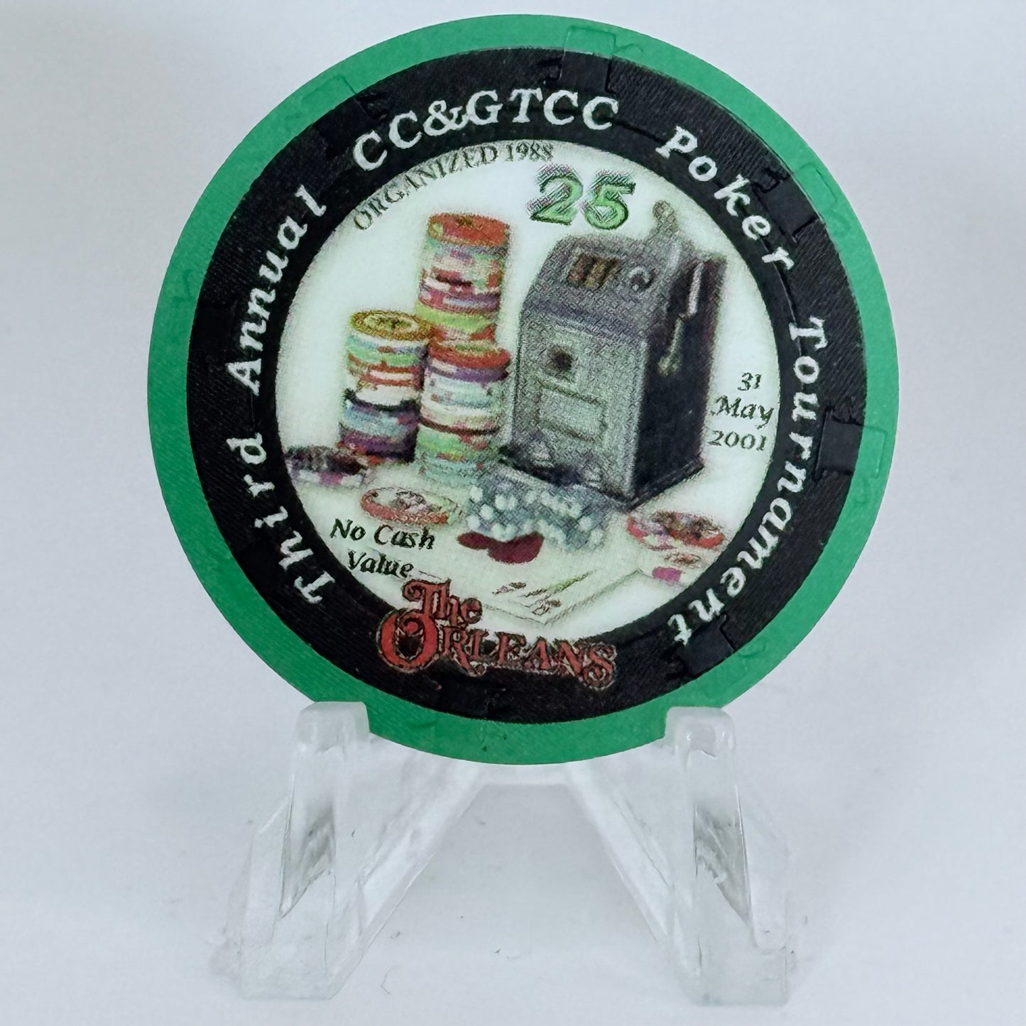 CCA Blackjack/Poker Tournaments 2001 Series 3 $25 NCV Casino Chip V7637