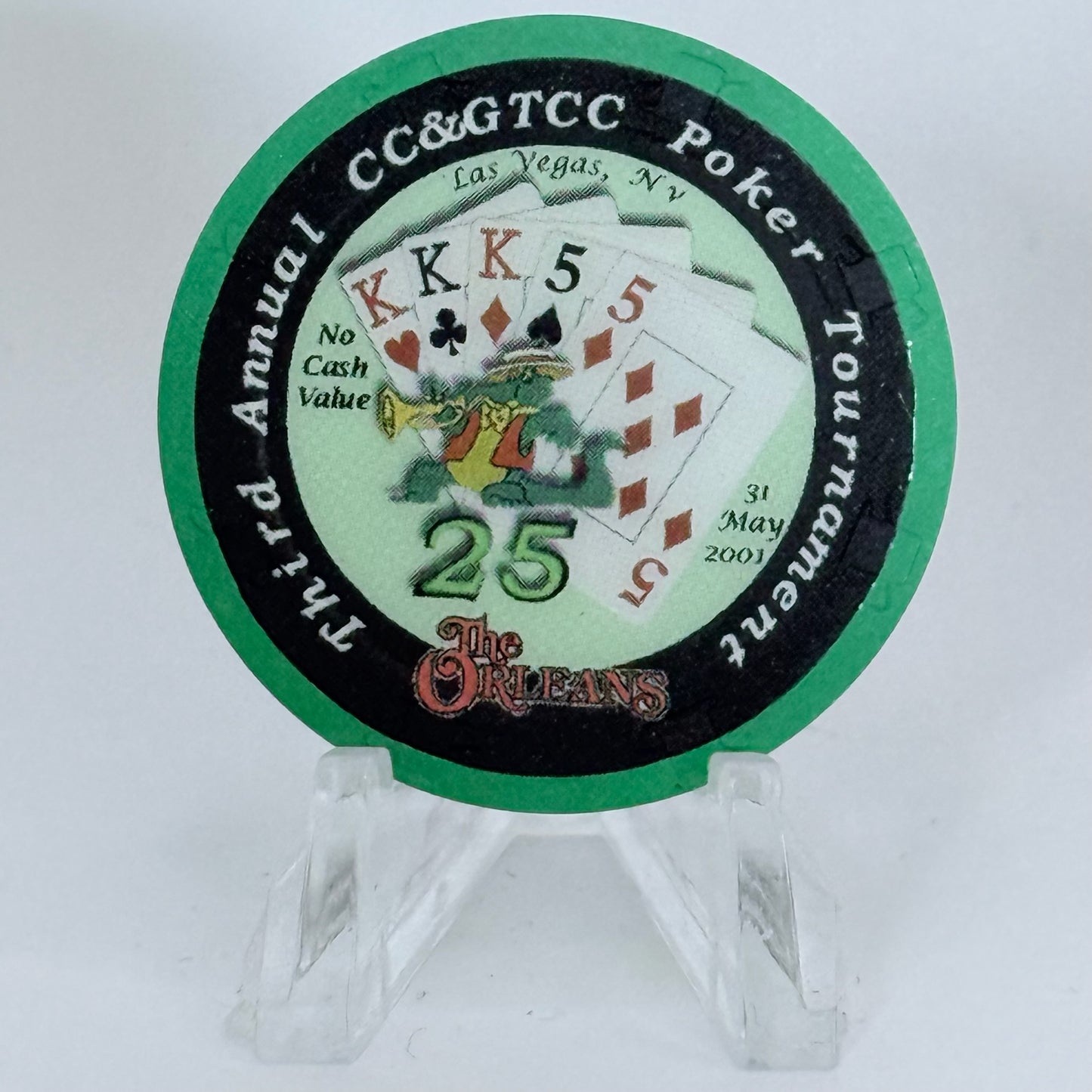 CCA Blackjack/Poker Tournaments 2001 Series 3 $25 NCV Casino Chip V7637