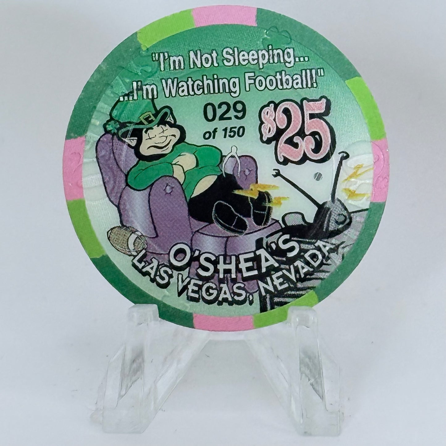 O'Sheas Las Vegas Nevada 2001 'Happy Thanksgiving' LE $25 Casino Chip V7572