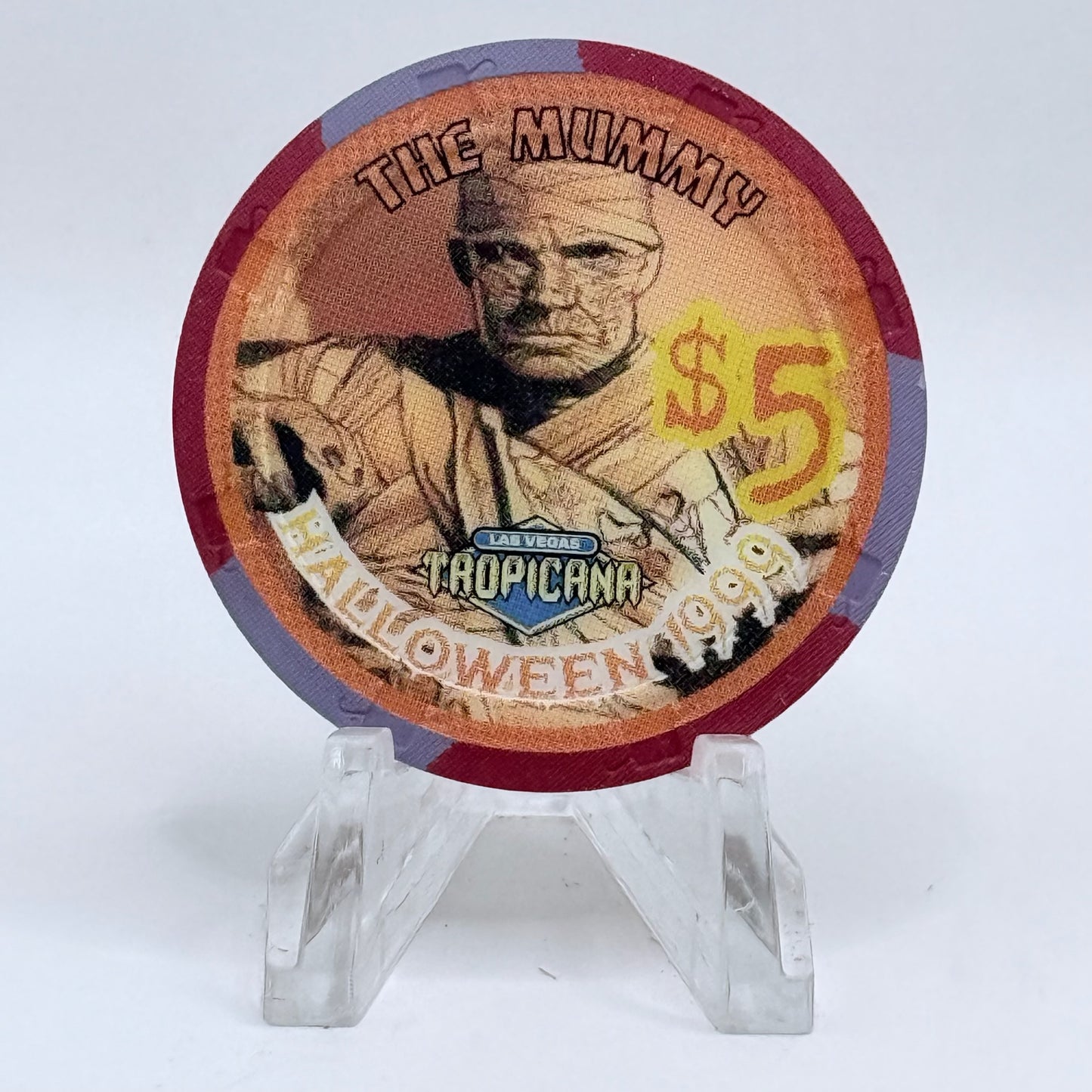 Tropicana Hotel Casino Las Vegas Nevada 1999 Halloween Series "The Mummy" $5 Chip V5837
