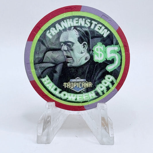 Tropicana Hotel Casino Las Vegas Nevada 1999 Halloween Series "Frankenstein" $5 Chip V5836