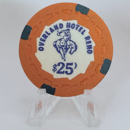 Overland Hotel Reno Nevada 1965 $25 Casino Chip N5421