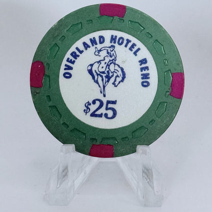 Overland Hotel Reno Nevada 1970 $25 Casino Chip N5419