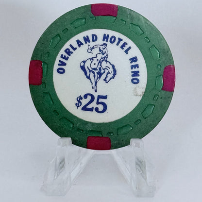 Overland Hotel Reno Nevada 1970 $25 Casino Chip N5419